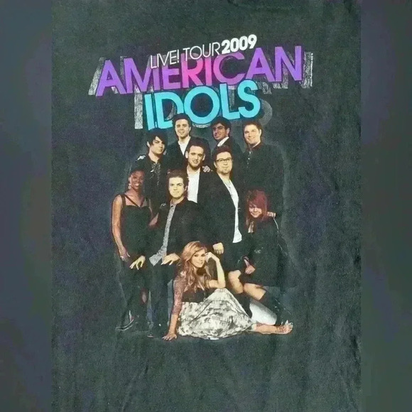 American Idol 2009 Tour Heavyweight Unisex Cotton Tee Shirt Concert Collectible - Picture 3 of 9